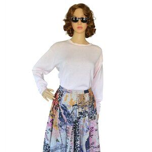 Vintage y2k J. Crew Pastel Pale Pink Crew Neck Sweater Womens Size M Preppy